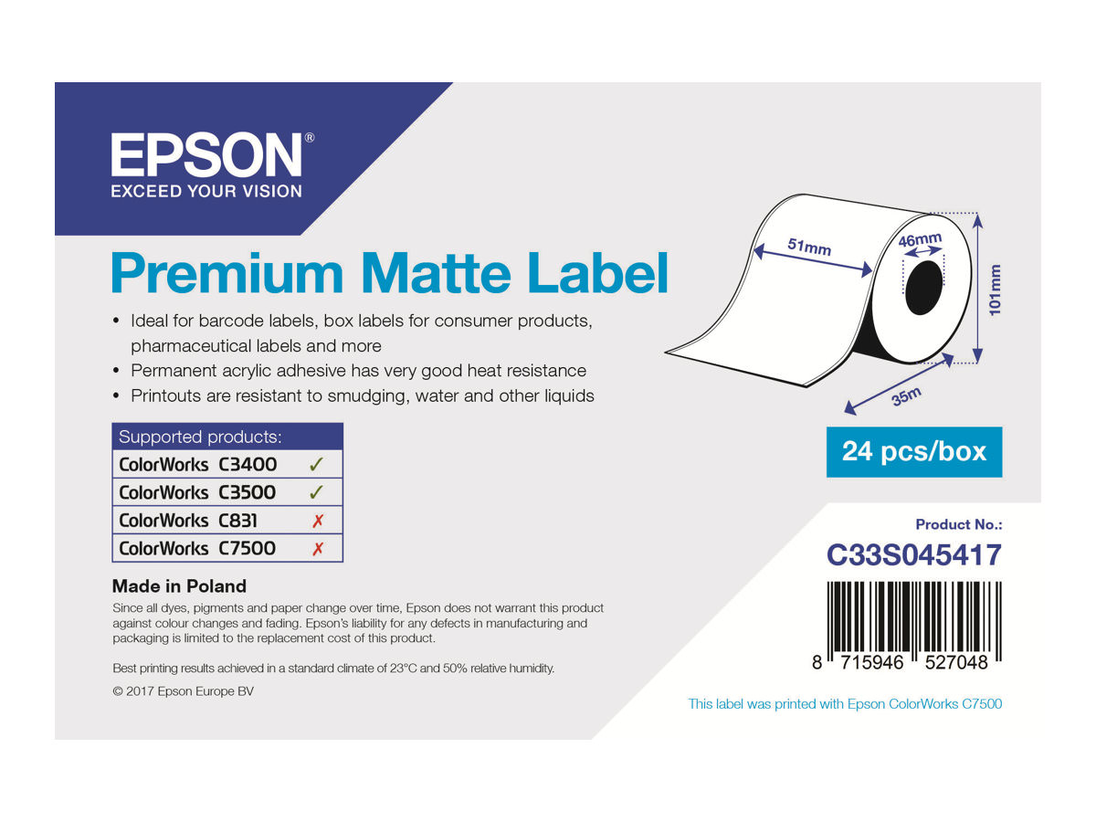 Epson Etikettenrolle, Normalpapier, 51mm, C33S045417