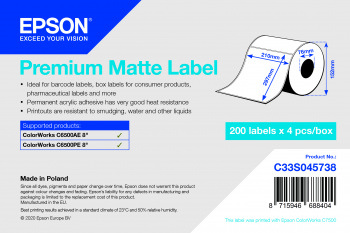 Epson Etikettenrolle, Normalpapier, 210x297mm, C33S045738