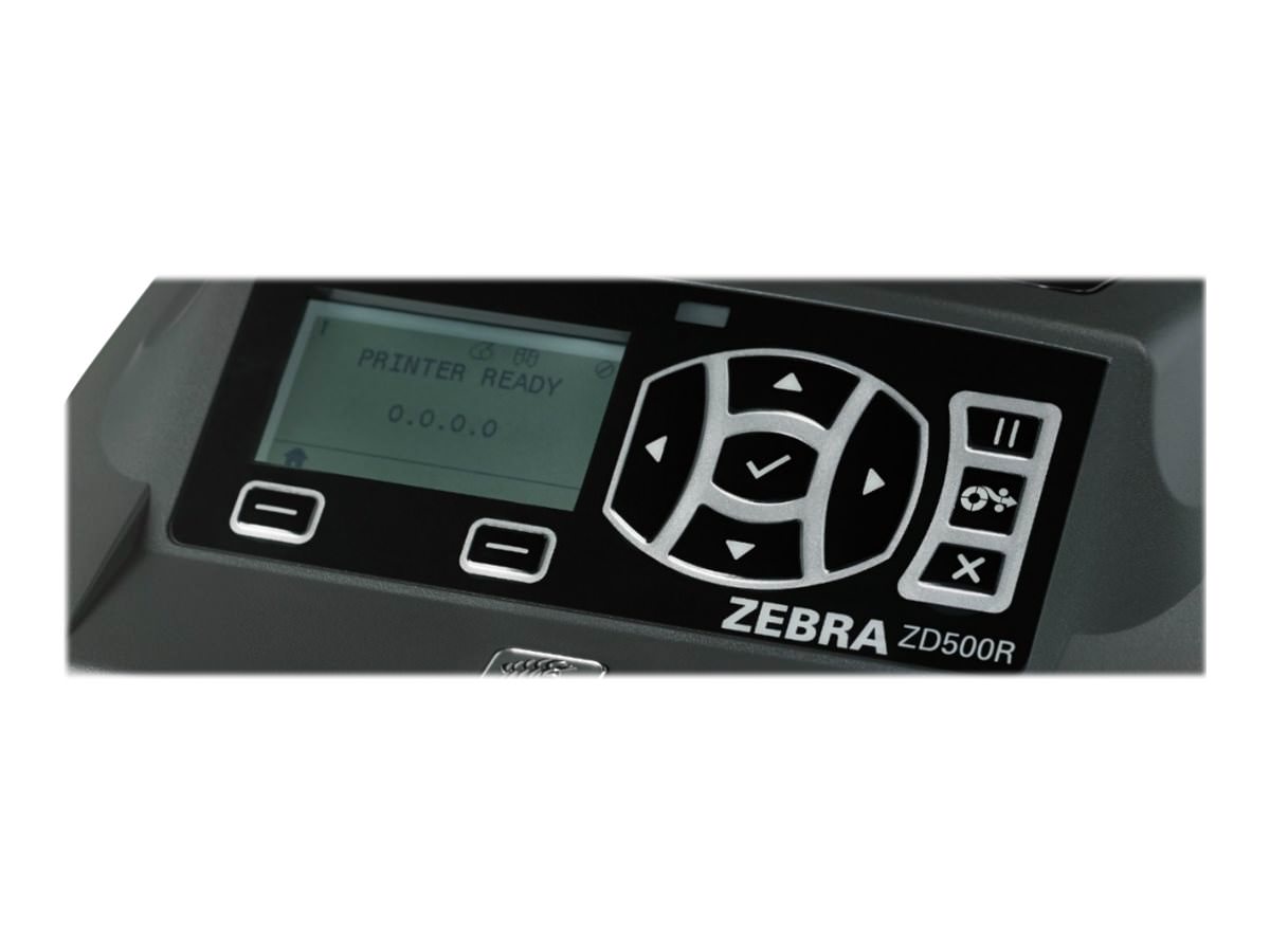 Zebra ZD500R, 12 Punkte/mm (300dpi), Peeler, RTC, RFID, ZPLII, BT, WLAN, Multi-IF (Ethernet), ZD50043-T1E3R2FZ