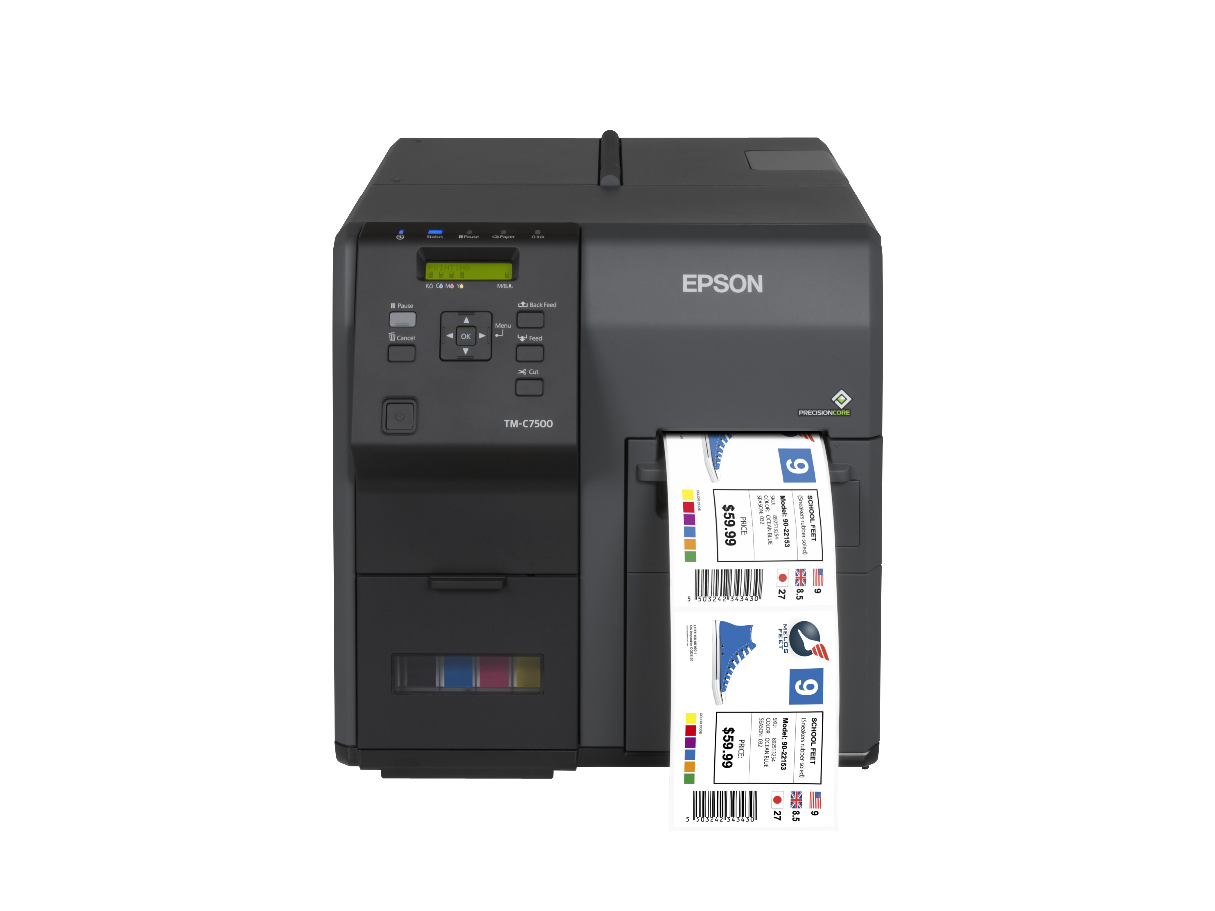 Epson ColorWorks C7500G, Cutter, Disp., USB, Ethernet, schwarz, C31CD84312