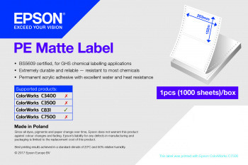 Epson Etiketten, Kunststoff, 203x305mm, C33S045552